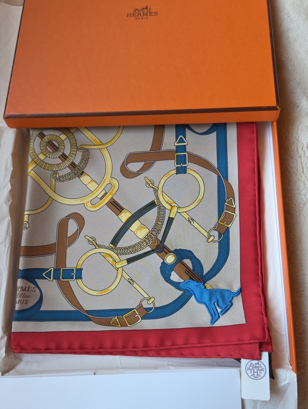 Hermes Eperon D'Or Sticker 45 Silk Scarf